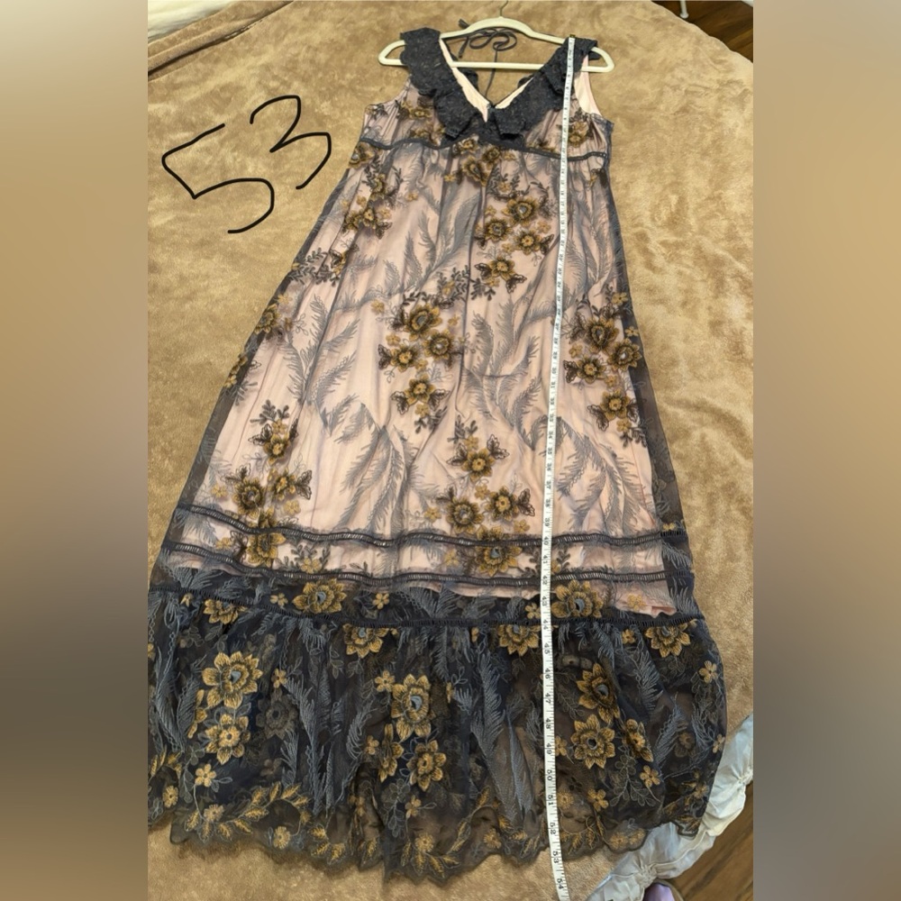 SUNDANCE WOMEN'S CARDINAL FLORAL  EMBROIDERED LACE DRESS  Size PL - Picture 8 of 9